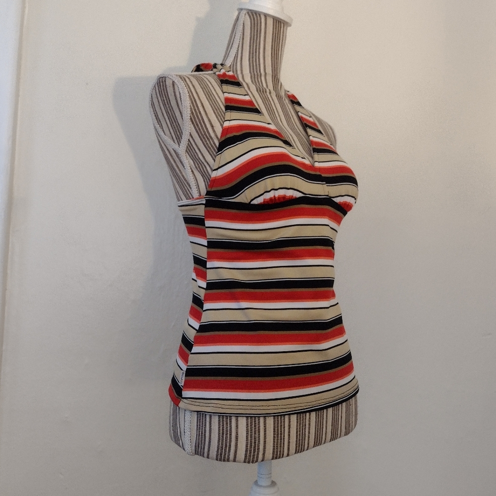 Captiva by Christina Striped Tankini Top Swimsuit Size S